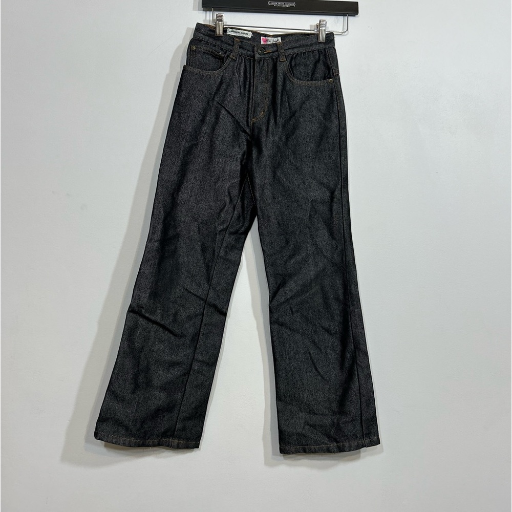 Ultra Pink Shimmer Black Flare Jeans Kids Size 12